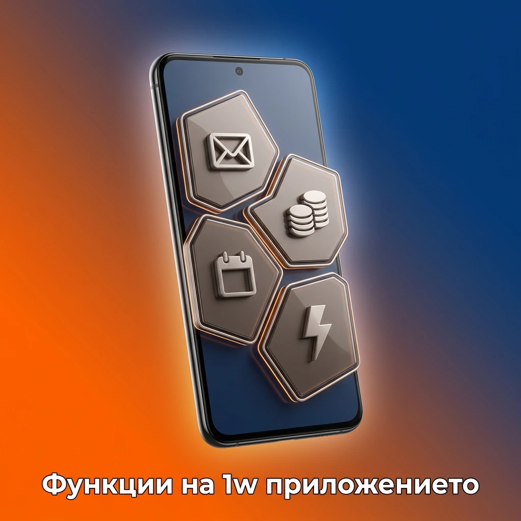 Функции на 1w мобилното приложение: залози на живо, казино игри, депозиране и теглене — 1w България