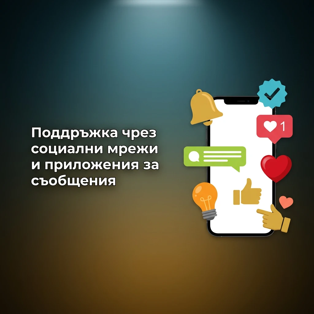 Поддръжка чрез Telegram, WhatsApp, Facebook Messenger и Twitter за връзка с клиентски екип — 1w България