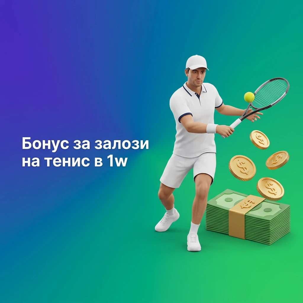 Бонус за залози на тенис в 1w за нови потребители при първи депозит и верификация на профила — 1w България